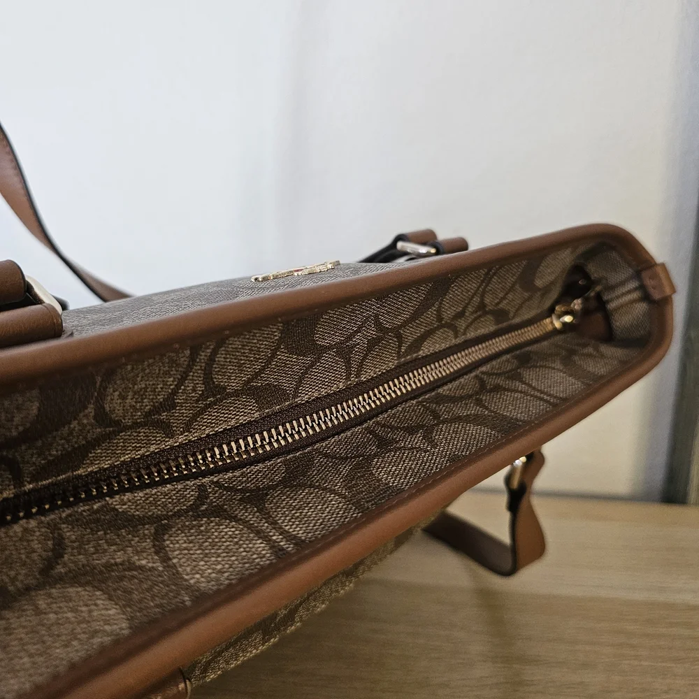 COACH Classic Brown Signature Tote Bag (Medium) - Picture 9 of 15